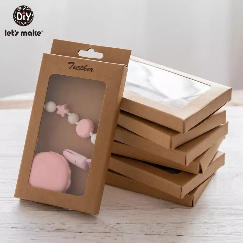 Let's Make 20pcs Baby Gift/Merchandise/Packing Box Kraft Paper Wedding Wrapping Jewelry Supply Nursuing Accessories Baby Teether