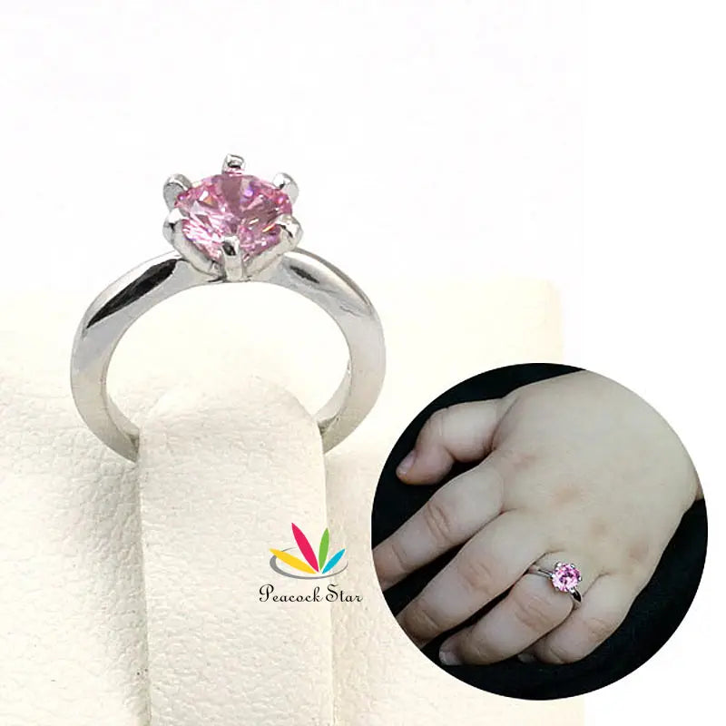 Peacock Star Newborn Baby Gift Solid 925 Sterling Silver Ring (Precious Metal) Photo Prop CFR8206