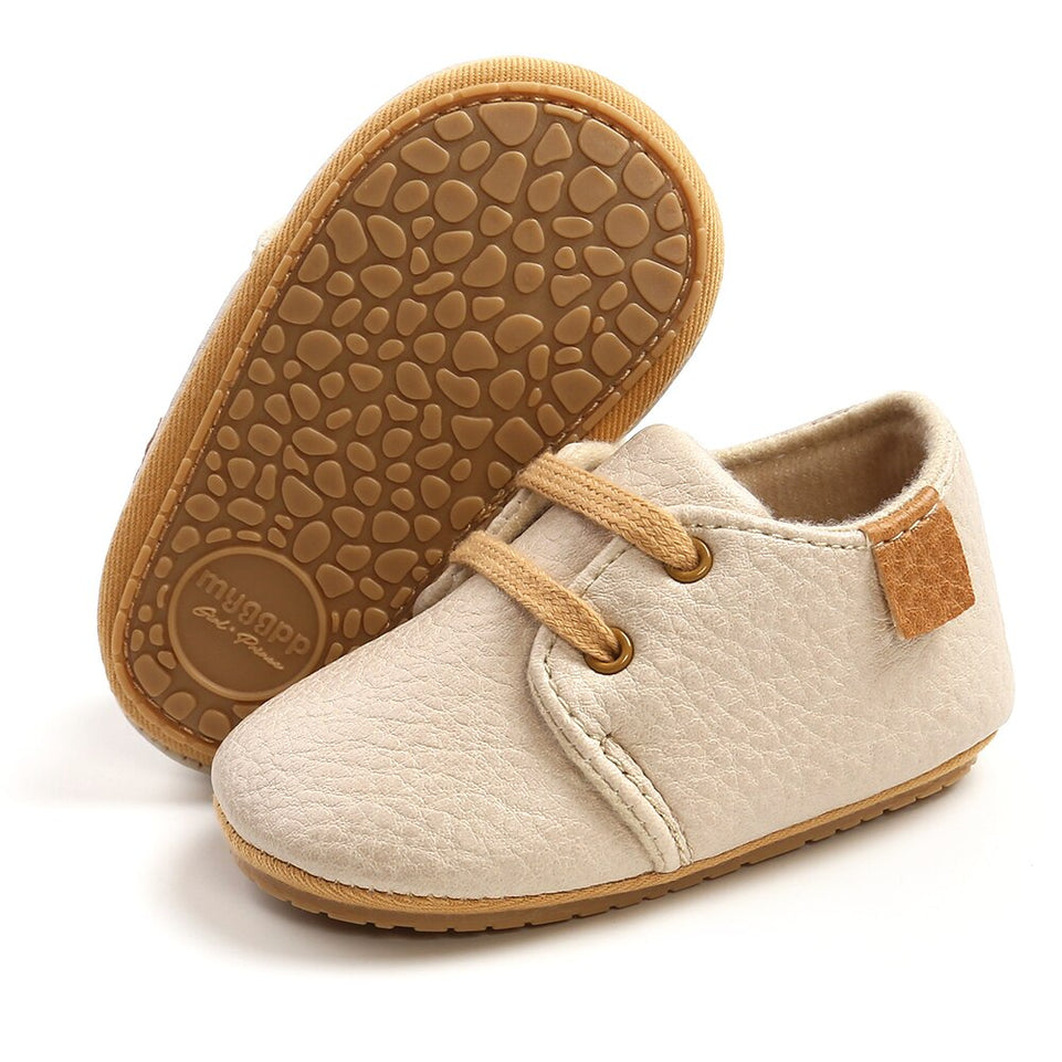 14Colors Newborn Boys PU Lace-up Shoes Baby Girls High Grade Non-slip Soft Sole Toddler Frist Waliking Shoes