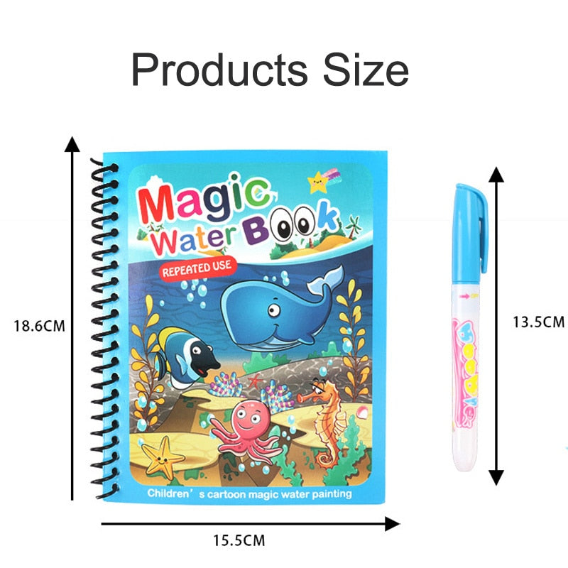 Children Painting Drawing Toys Reusable Coloring Book Magic Water Drawing Book Sensory Early Education Toys for Kids